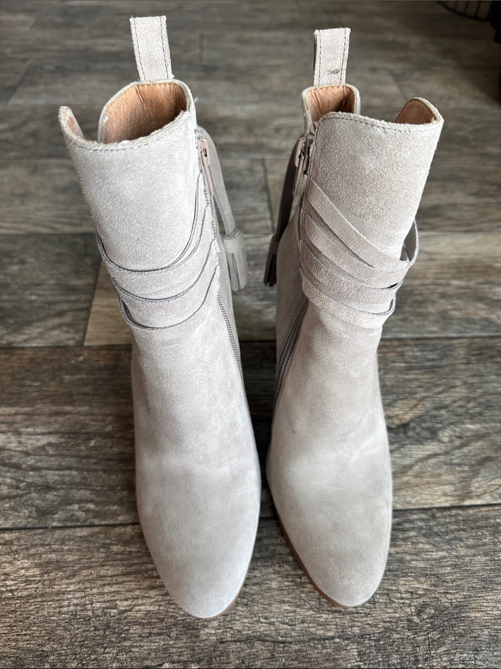 Steve Madden Light Gray Suede Ankle Boots